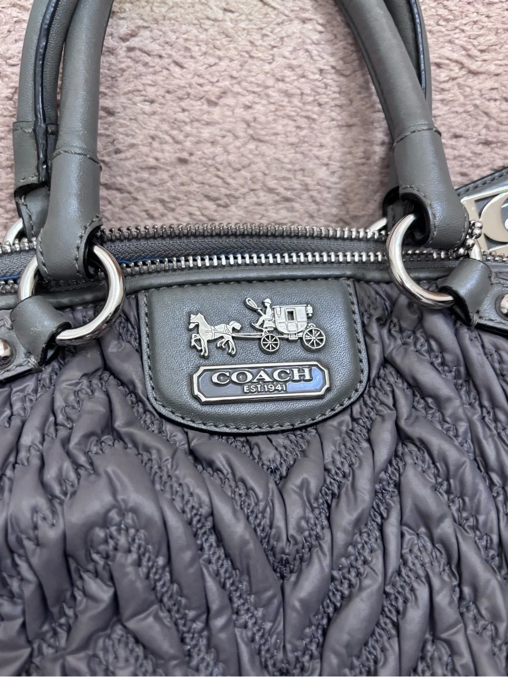 Coach Madison Nylon Grey Satchel - 70th Anniversary